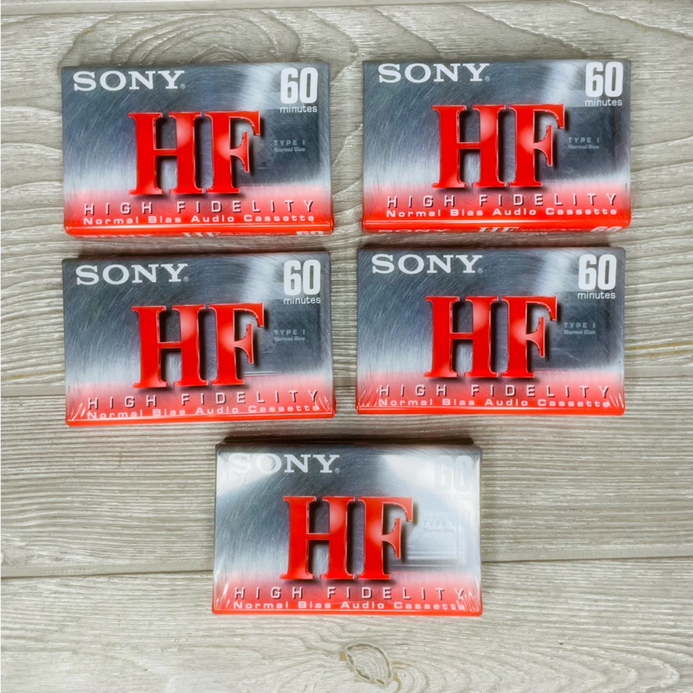 6 sealed new Sony High Fidelity Audio Cassette 60 Minutes Cassettes Tapes